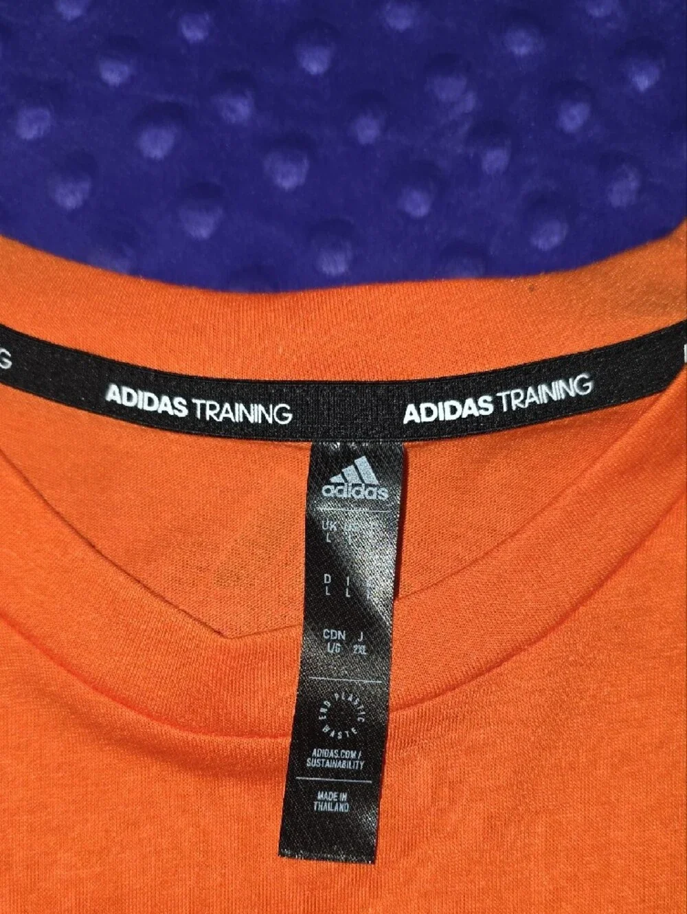 adidas Orange Short Sleeve Logo Tee with Shadow Print